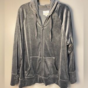 Aerie Gray Velour Hoodie